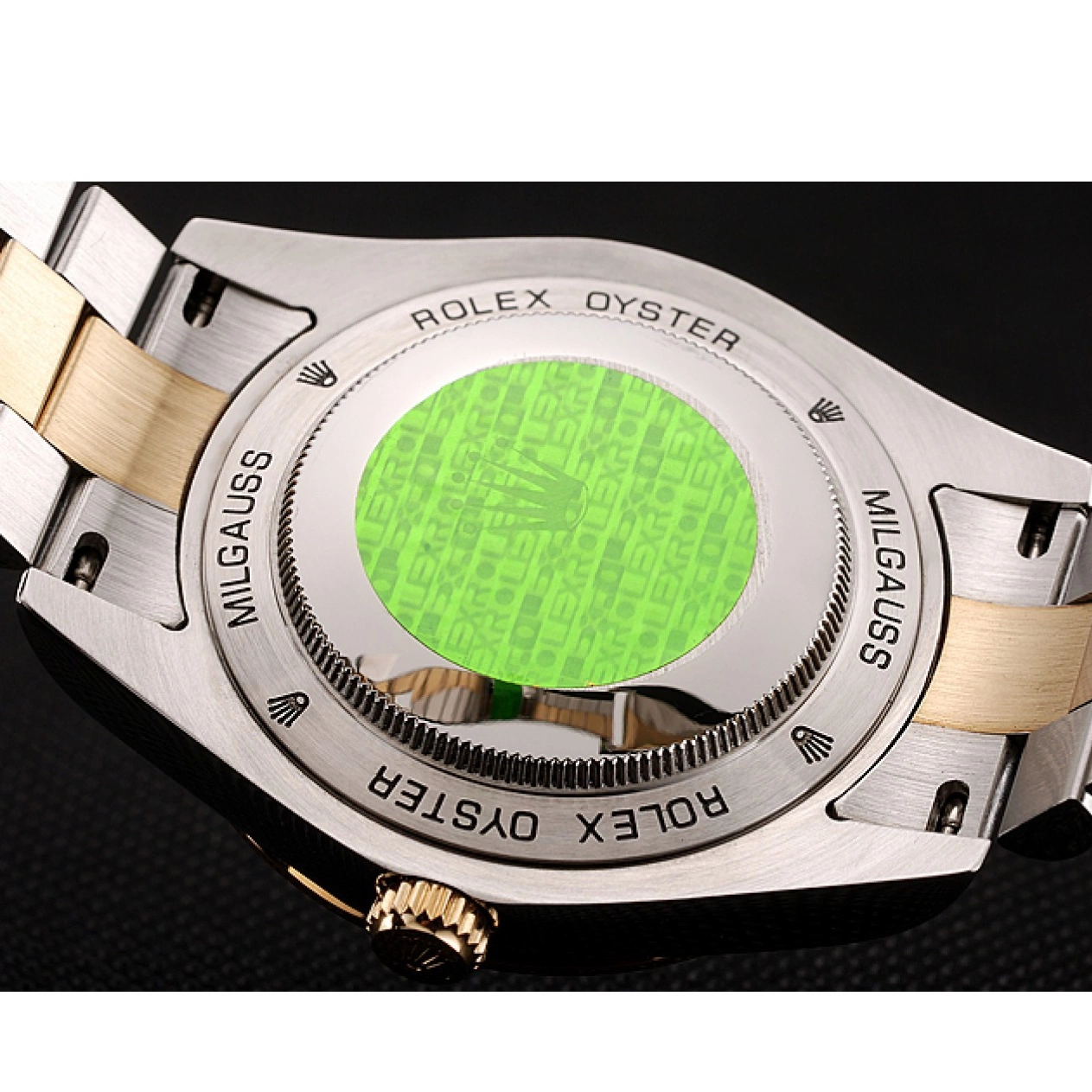 Good Copy Rolex Watches Gold Case Tone Two Stainless Swiss 1453976 Diamond Bracelet Black Dial Day-Date Steel Rolex 0628